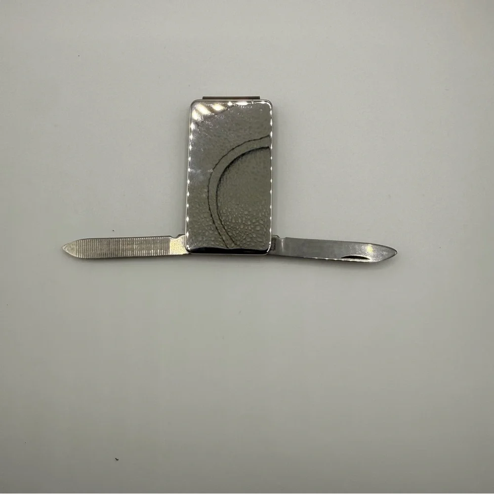 Lennox Sterling Money Clip | Knife & Nail File | Brand New Opened for Photos